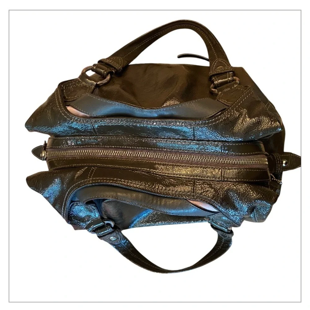 COACH Maggie Crinkle Gunmetal Metallic Hobo Bag D0982-13900